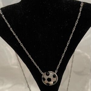 Kendra Scott Silver Soccer Ball Necklace New